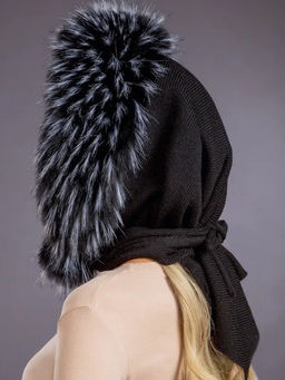 Платок трикотаж экомех енот блэк - Davidovfox фото 9