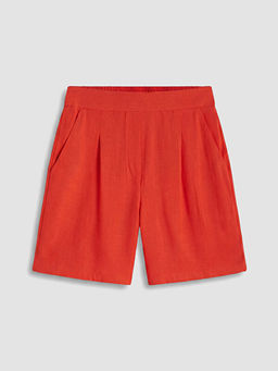 Y?ksek Bel Bermuda Fit Kad?n ?ortolon