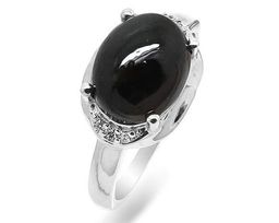 Кольцо из серебра гранат, Кабстон