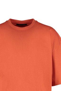 Turuncu Basic %100 Pamuklu Bisiklet Yaka Oversize/Genis Kesim K?sa Kollu T-Shirt TMNSS22TS0318