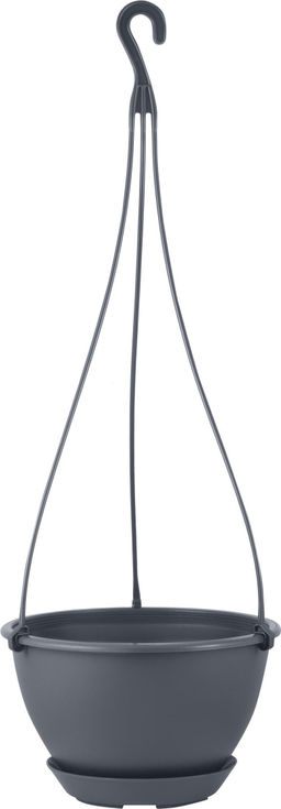 Цена за 2 шт. Горшок подвесной c фиксируемым поддоном InGreen Athena 1,5 Л, вулканический серый IG146010026