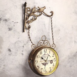 Часы настенные интерьерные «Птичка в клетке», двусторонние, на подвесе, бесшумные, плавный ход, 23×44 см, d=17 см