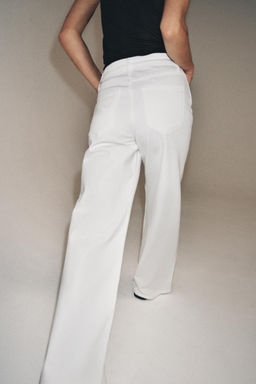 JEANS ZW COLLECTION WIDE LEG TIRO ALTO / Blanco - Zara фото 3