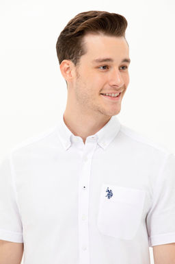 Мужская белая рубашка с коротким рукавом - U.s. polo assn фото 2