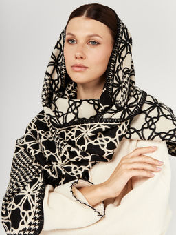 в составе ШЕРСТЬ и КАШЕМИР Большой, мягкий, теплый двусторонний палантин - Tantino фото 5