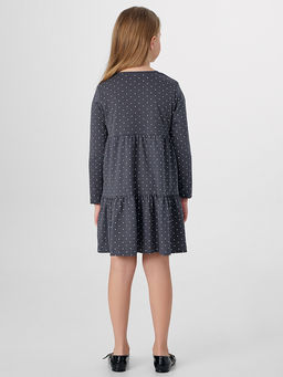 Платье для девочек серое с принтом в горошек - Mark formelle фото 2