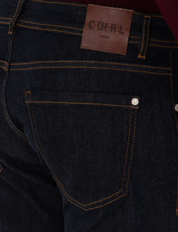 Lacivert Slim Fit Pamuk Kar___ml_ Jean Pantolon