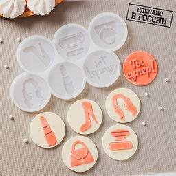 Силиконовый молд для леденцов и шоколада Женский набор, 22?11 см, ячейка d=6 см, прозрачный