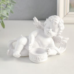 Сувенир полистоун подсвечник Белоснежный ангел МИКС 7,5х13х6 см - Simaland фото 2