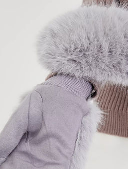 K13128 Варежки (внутри мех) СЕРЫЙ