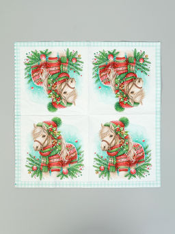 Цена за 3 шт. Салфетки бумажные трёхслойные Новогодний пони, 33?33, 20 шт.