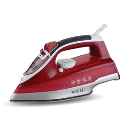 Утюг электрический "Kelli", подошва с антипригарным покрытием, функция "Паровой удар", функция самоочистки, вертикальная глажка, защита от перегрева, термо и паро регулятор, мощность: 220В, 50-60 Гц 2600 Вт, пластмассовый корпус, 30,7х12,5х15,7см, кр