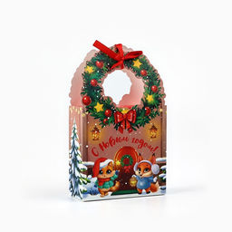 Цена за 2 шт. Коробка новогодняя складная Новогодний домик 12 х 21 х 5 см - Дарите счастье фото 2