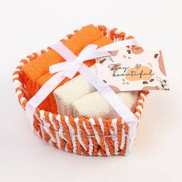 Салфетки махровые декоративные Этель. Сердечко, 4 шт., 30?30 см, хлопок 100%, оранжевые  фото 3