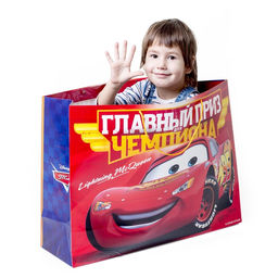 Пакет подарочный «Главный приз чемпиона»,61×46×20 см, упаковка, Тачки