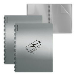 Цена за 4 шт. Папка файловая пластиковая на спирали ErichKrause Ice Metallic Ideas, с 30 прозрачными карманами, A4, серый, ассорти (в пакете по 4 шт.)