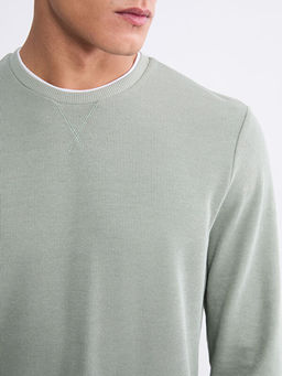 Bisiklet Yaka Uzun Kollu Erkek Sweatshirt