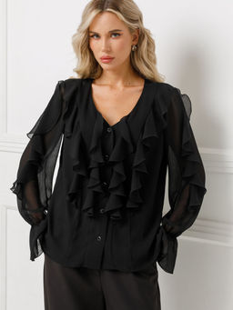 Блузка из шифона с эффектом креш