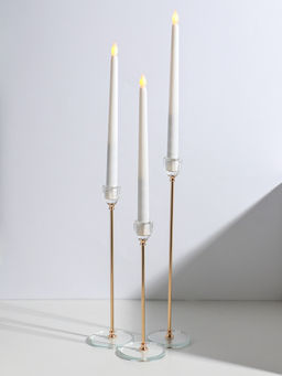 Набор подсвечников на 1 свечу «Чаша-кристалл», d=2.2 см, 3 шт., стекло, металл