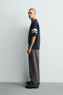 CAMISETA RELAXED FIT BANDAS / Marino - Zara фото 4