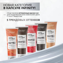 INFINITY Маска оттеночная ultra gloss теплый мокко, 250 мл CONCEPT  фото 2