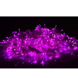 Электрогирлянда-занавес 6*3м, 640 ламп, розовый