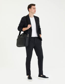 Antrasit Ex. Slim Fit Y_n Kar___ml_ Tak_m Elbise