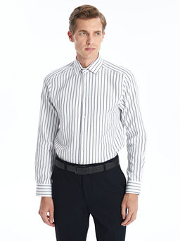 Slim Fit Uzun Kollu ?izgili Arm?rl? Erkek G?mlek