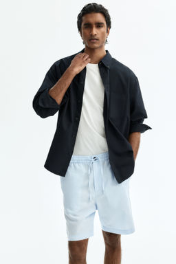 Pantal?n corto en mezcla de lino Regular Fit - H&m фото 12