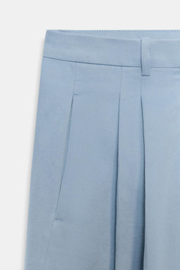 PANTAL?N WIDE LEG PLIEGUES ZW COLLECTION / Azul / Gris - Zara фото 4