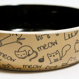 Миска керамическая Графичная Коты 200 мл, 123.5 см, бежево-чёрная - Пижон фото 5