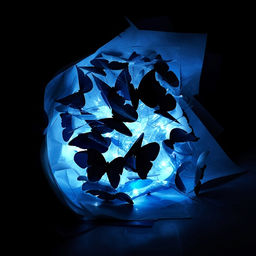 Букет из бабочек, светящийся, голубой, набор для творчества, 35 шт.