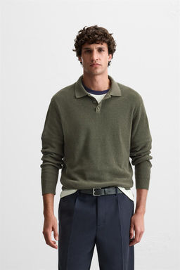 PURL KNIT POLO SHIRT - Zara фото 18