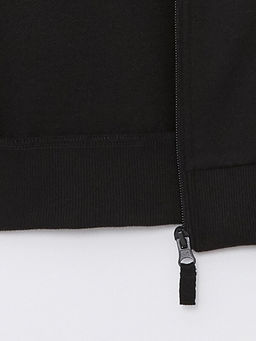 Kap??onlu Basic Uzun Kollu K?z ?ocuk Fermuarl? Sweatshirt