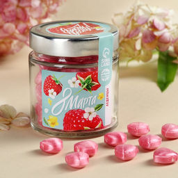 Леденцы в стеклянной банке, 8 марта, 130 г.