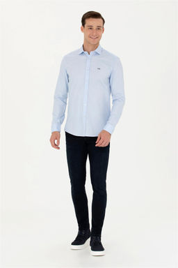 U. S. Polo Assn Мужская голубая базовая рубашка с длинным рукавом - U.s. polo assn фото 4