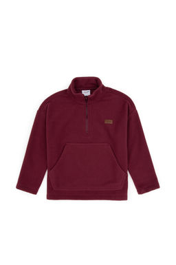 Erkek _ocuk Bordo Yar_m Fermuarl_ Sweatshirt