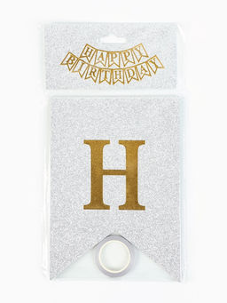 Гирлянда "Happy Birthday" серебряная