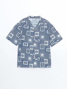 Desenli K?sa Kollu Erkek ?ocuk G?mlek