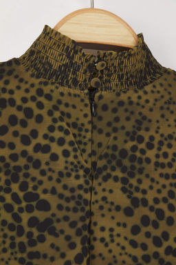 Haki Animal Desenli Gipeli Midi Astarl? Sifon Dokuma Elbise TWOAW26EL00071