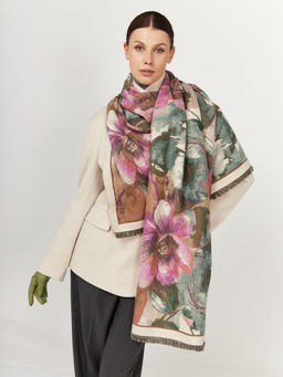 в составе ШЕРСТЬ и КАШЕМИР Большой, мягкий, теплый двусторонний палантин - Tantino фото 8