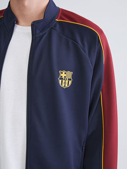 Standart Kal?p Barcelona Bask?l? Erkek Taraftar Fermuarl? Sweatshirt