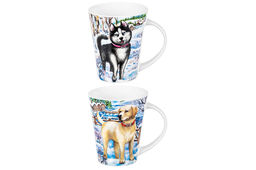 Набор 2 кружек 375 мл 12*9*11 см Хаски и Лабрадор, фарфор - Elan gallery фото 4