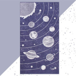 Полотенце махровое Этель Солнечная система, 50х90 см, 100% хлопок, 420 г/м2
