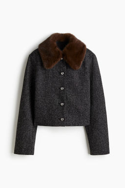 Chaqueta en boucl? con cuello
