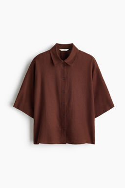 Camisa oversize en mezcla de lino