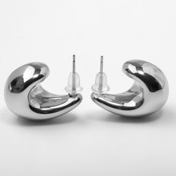 Серьги пластик Капля структура мини, цвет серебро - Qf фото 4