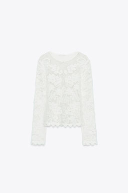 EMBROIDERED LACE TOP - Zara фото 5