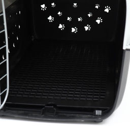 Переноска для животных пластиковая с металлической дверью 47 х 30 х 35 см, вес до 12 кг, серая 934 - Пижон фото 11