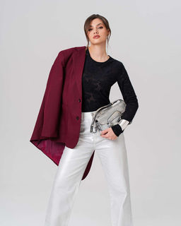 Лонгслив из текстурного трикотажа с вытравкой узора - Sahar art lab фото 7